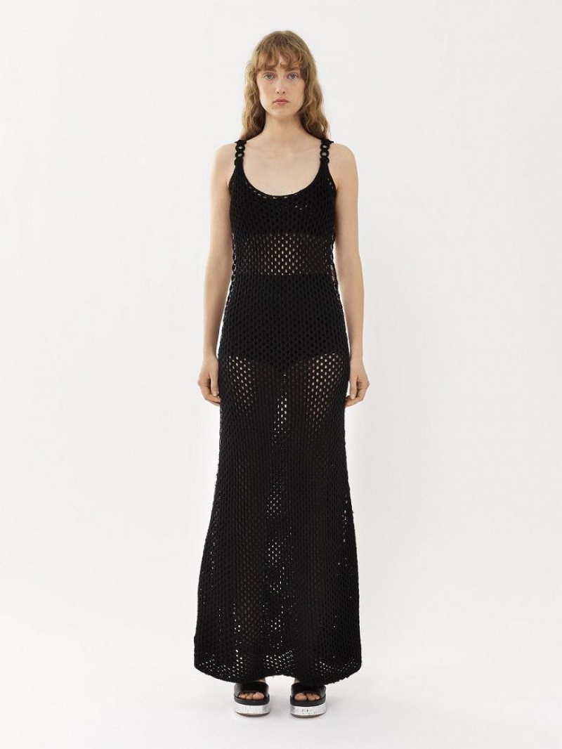 Knitwear Chloe Crochet Tank Noir | CHE-SR13933