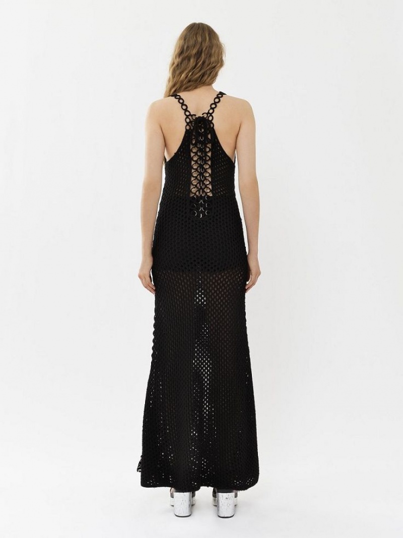 Knitwear Chloe Crochet Tank Noir | CHE-SR13933