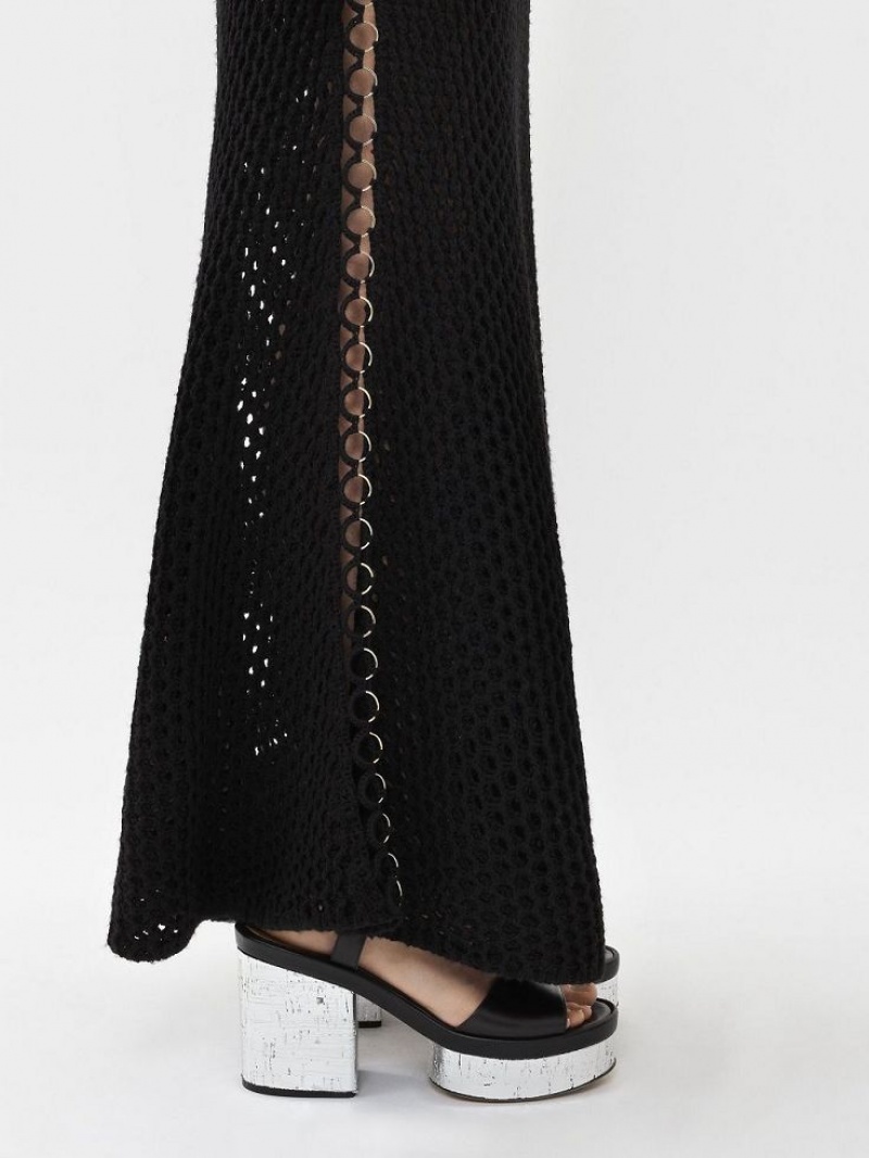 Knitwear Chloe Crochet Tank Noir | CHE-SR13933