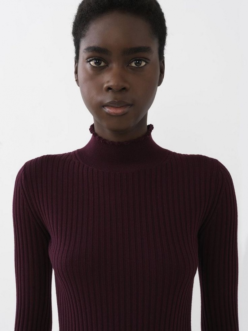 Knitwear Chloe Fitted High-neck Violette | CHE-SR13961