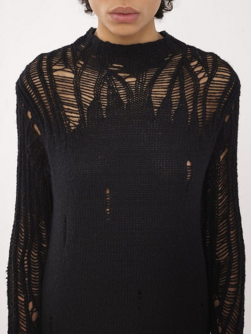 Knitwear Chloe Fitted Mock-neck Noir | CHE-SR13952