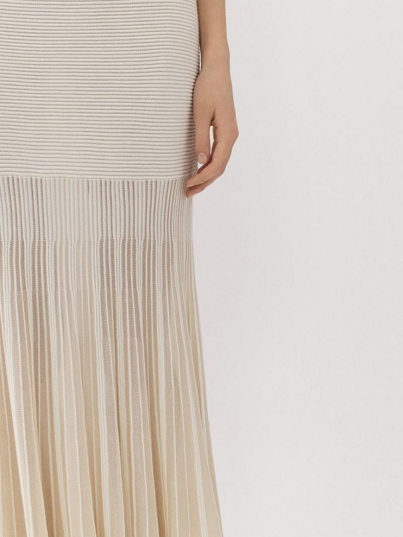 Knitwear Chloe Flared Maxi Blanche | CHE-SR13940