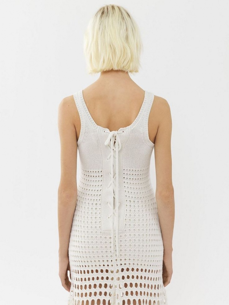 Knitwear Chloe Flared Tank Blanche | CHE-SR13929