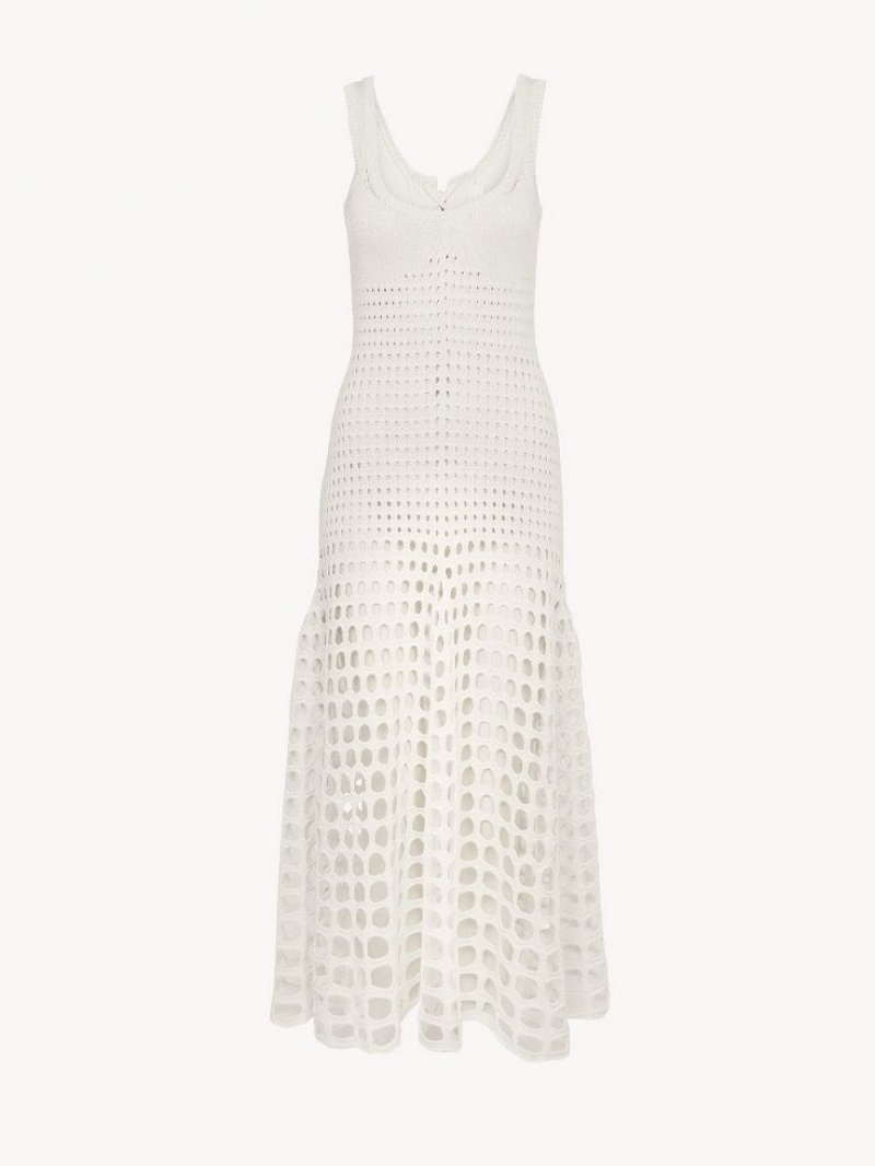 Knitwear Chloe Flared Tank Blanche | CHE-SR13929