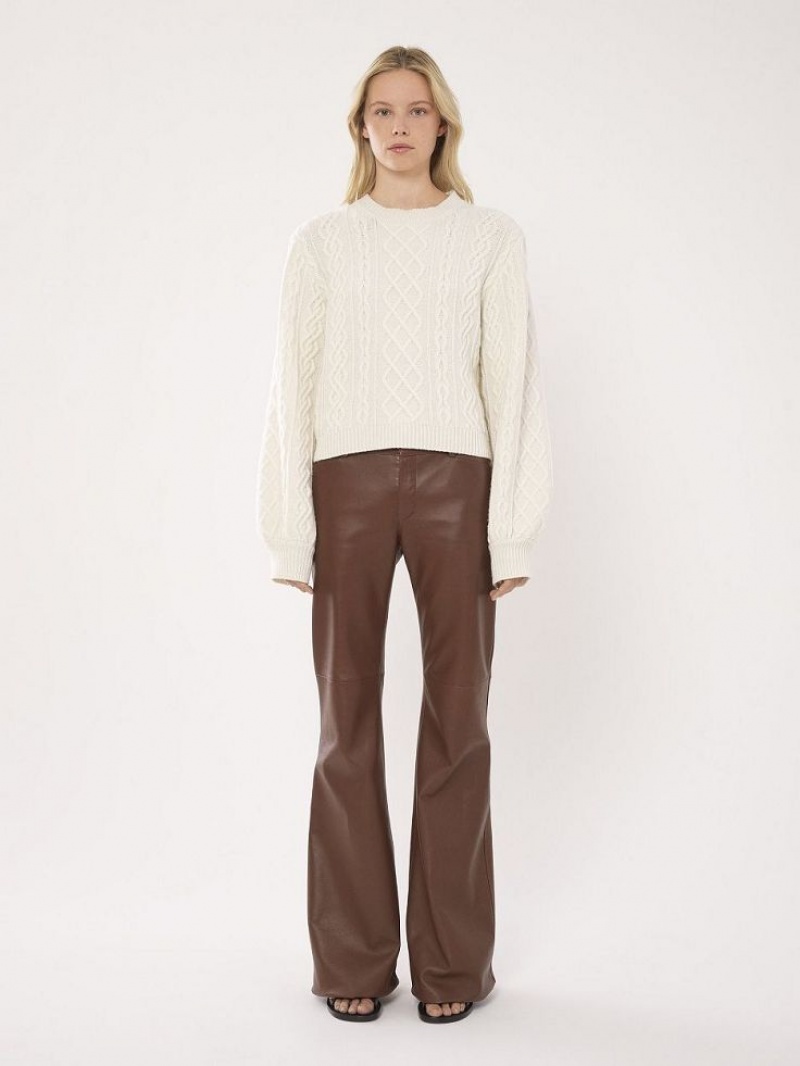 Knitwear Chloe Generous Cable-knit Blanche | CHE-SR13956