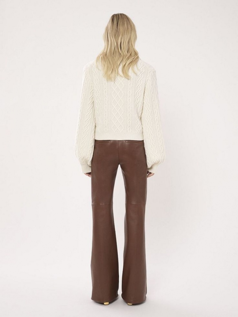 Knitwear Chloe Generous Cable-knit Blanche | CHE-SR13956