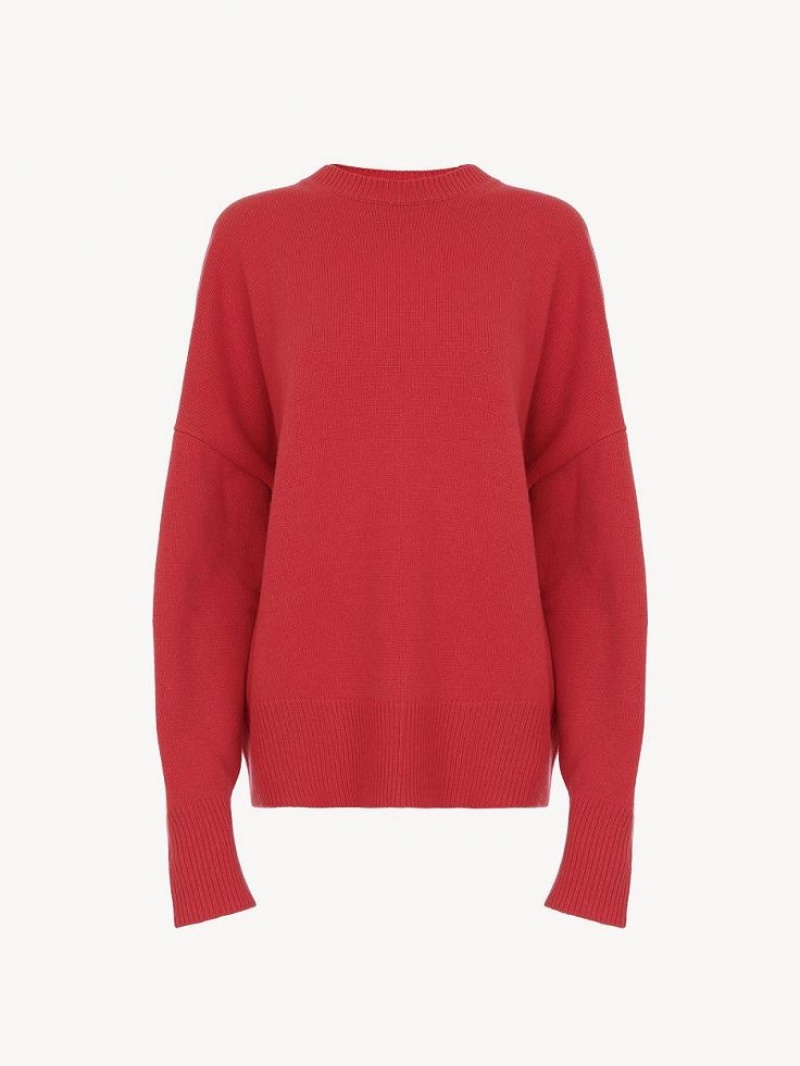 Knitwear Chloe Generous Crew-neck Rose | CHE-SR13954