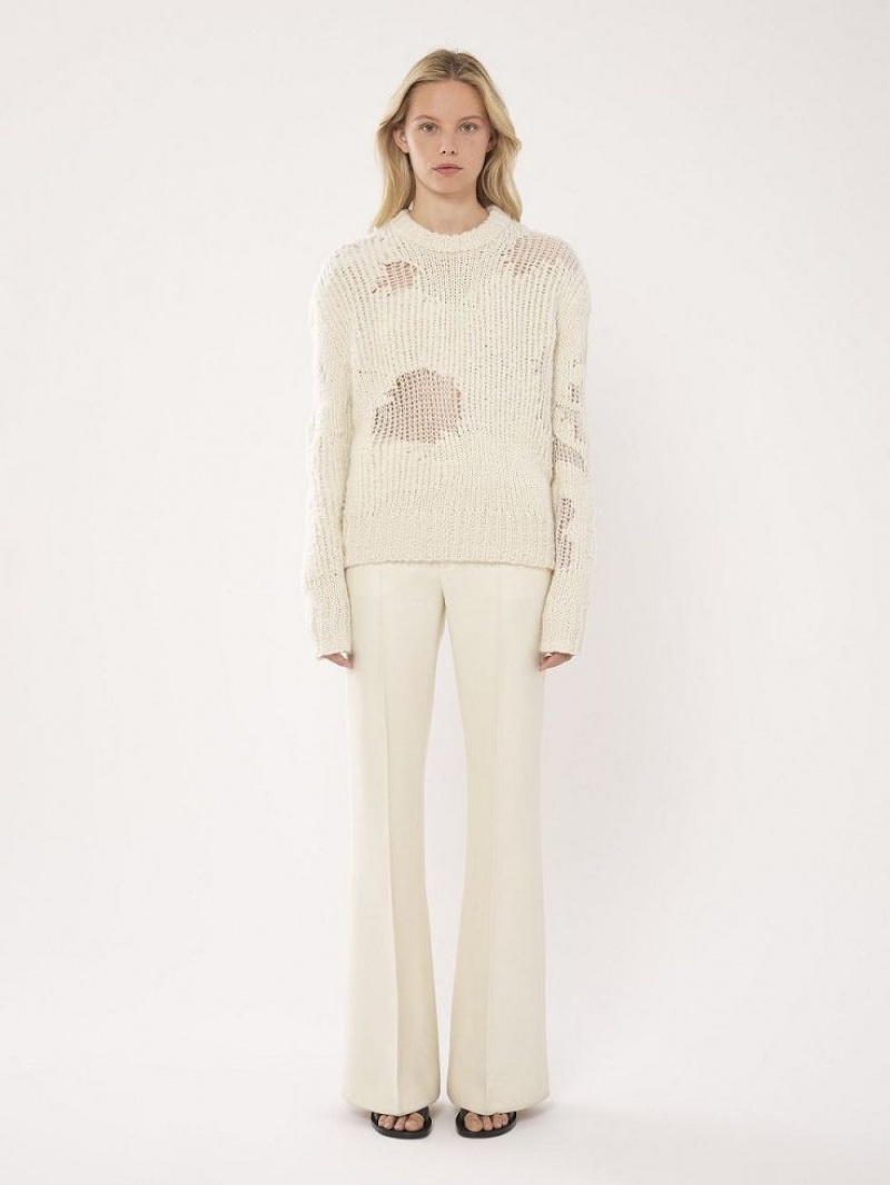 Knitwear Chloe Generous Mock-neck Blanche | CHE-SR13953