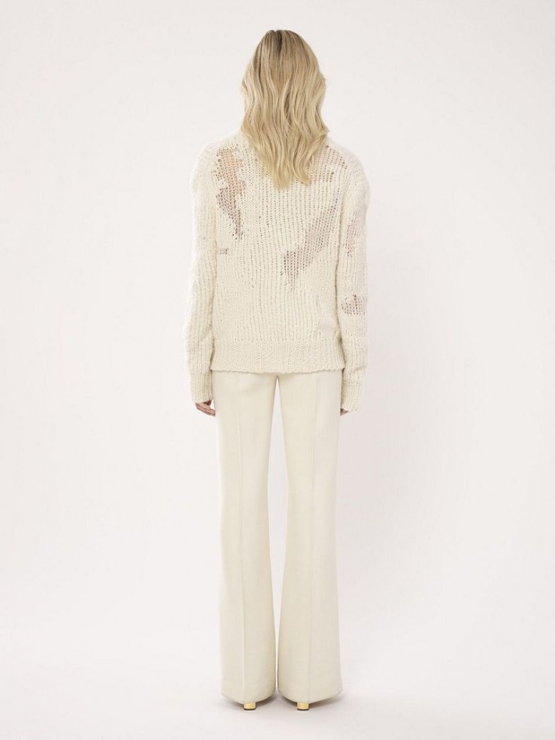 Knitwear Chloe Generous Mock-neck Blanche | CHE-SR13953