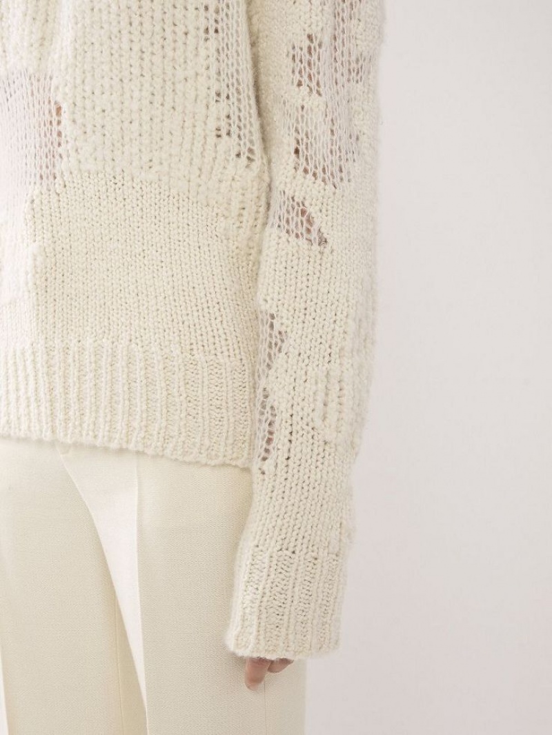 Knitwear Chloe Generous Mock-neck Blanche | CHE-SR13953