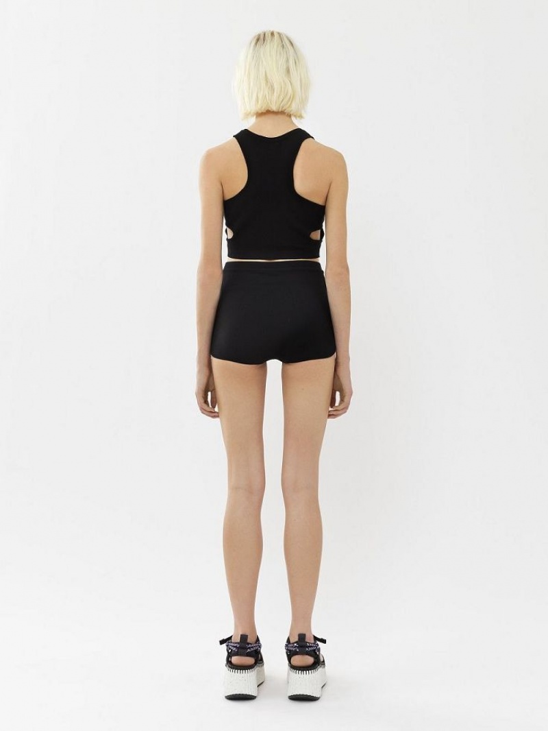 Knitwear Chloe High-waisted Mini Shorts Noir | CHE-SR13924