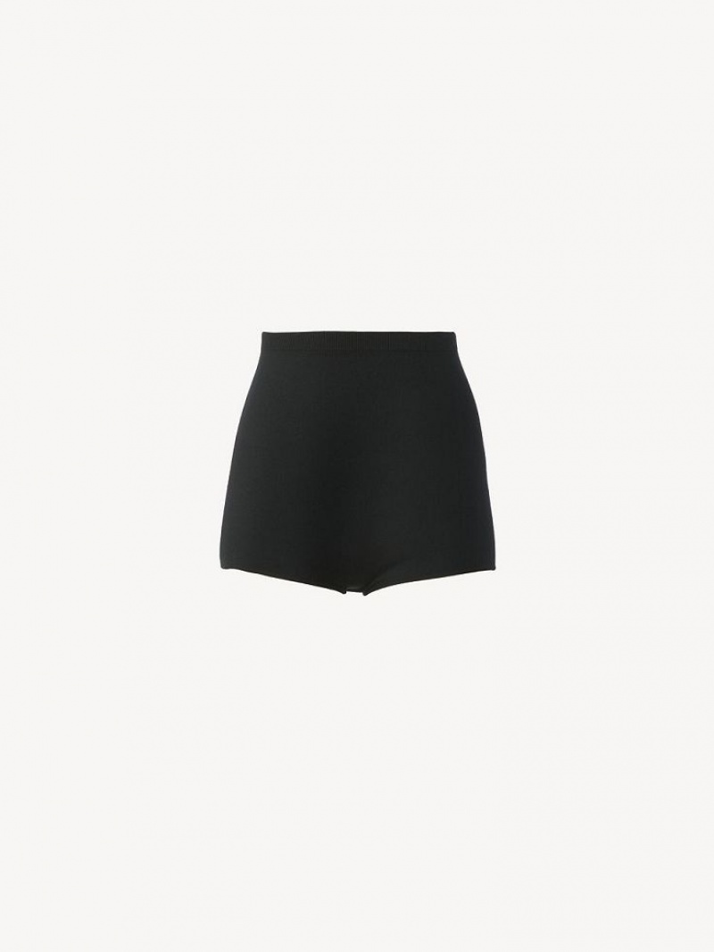 Knitwear Chloe High-waisted Mini Shorts Noir | CHE-SR13924