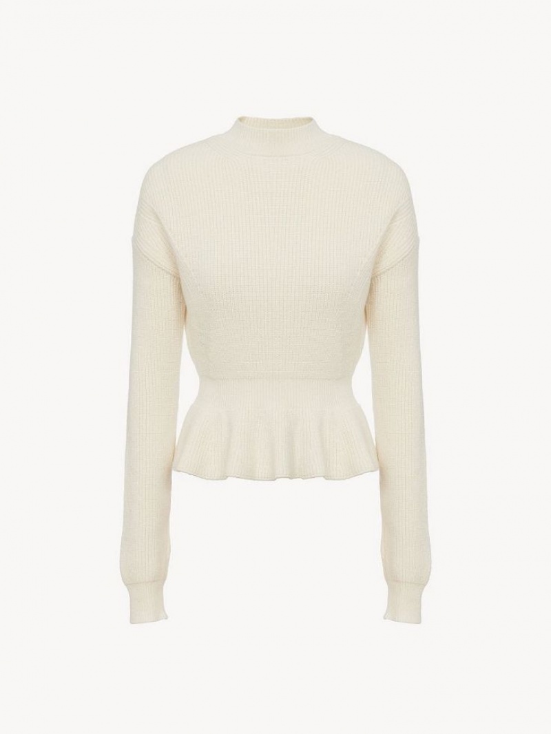 Knitwear Chloe Peplum Blanche | CHE-SR13963