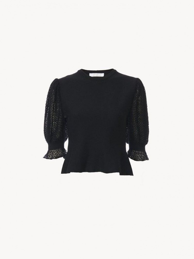 Knitwear Chloe Peplum Noir | CHE-SR13920