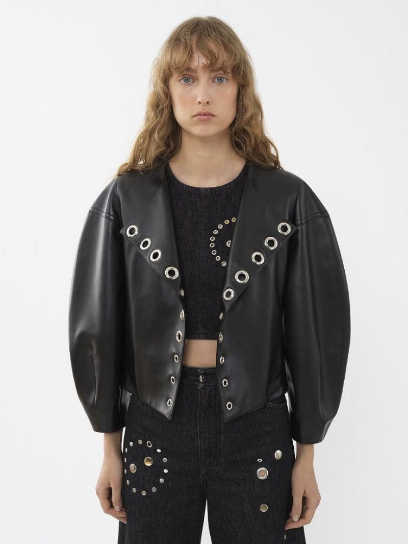 Leather Chloe Boxy Jacket Noir | CHE-SR14103