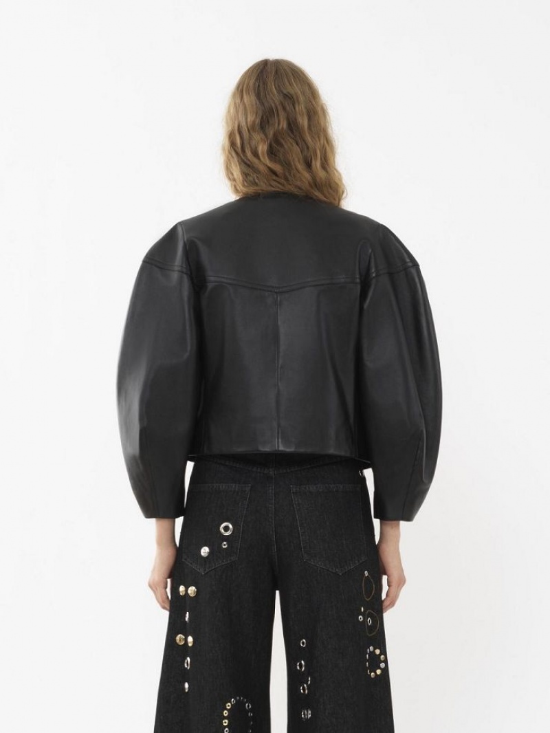 Leather Chloe Boxy Jacket Noir | CHE-SR14103