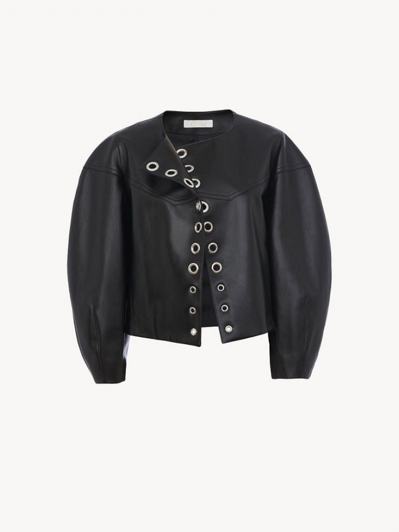 Leather Chloe Boxy Jacket Noir | CHE-SR14103