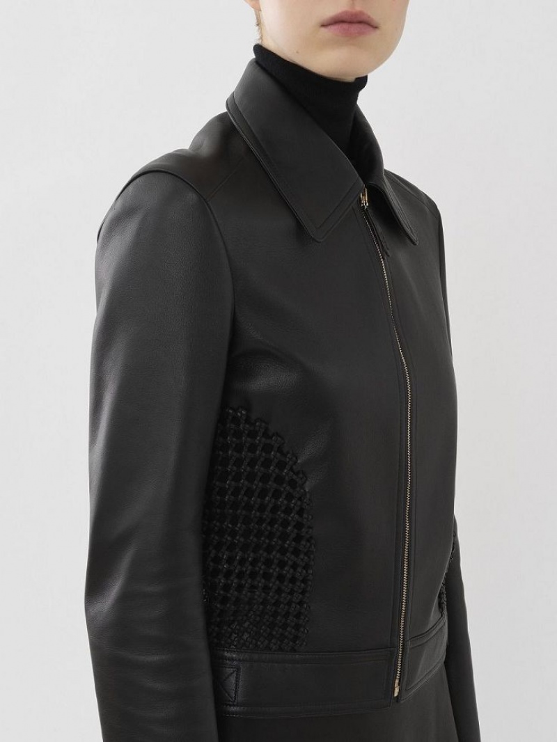 Leather Chloe Cropped Jacket Noir | CHE-SR14113