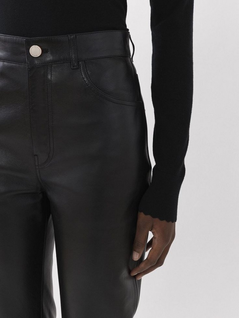 Leather Chloe Flared Pants Noir | CHE-SR14114