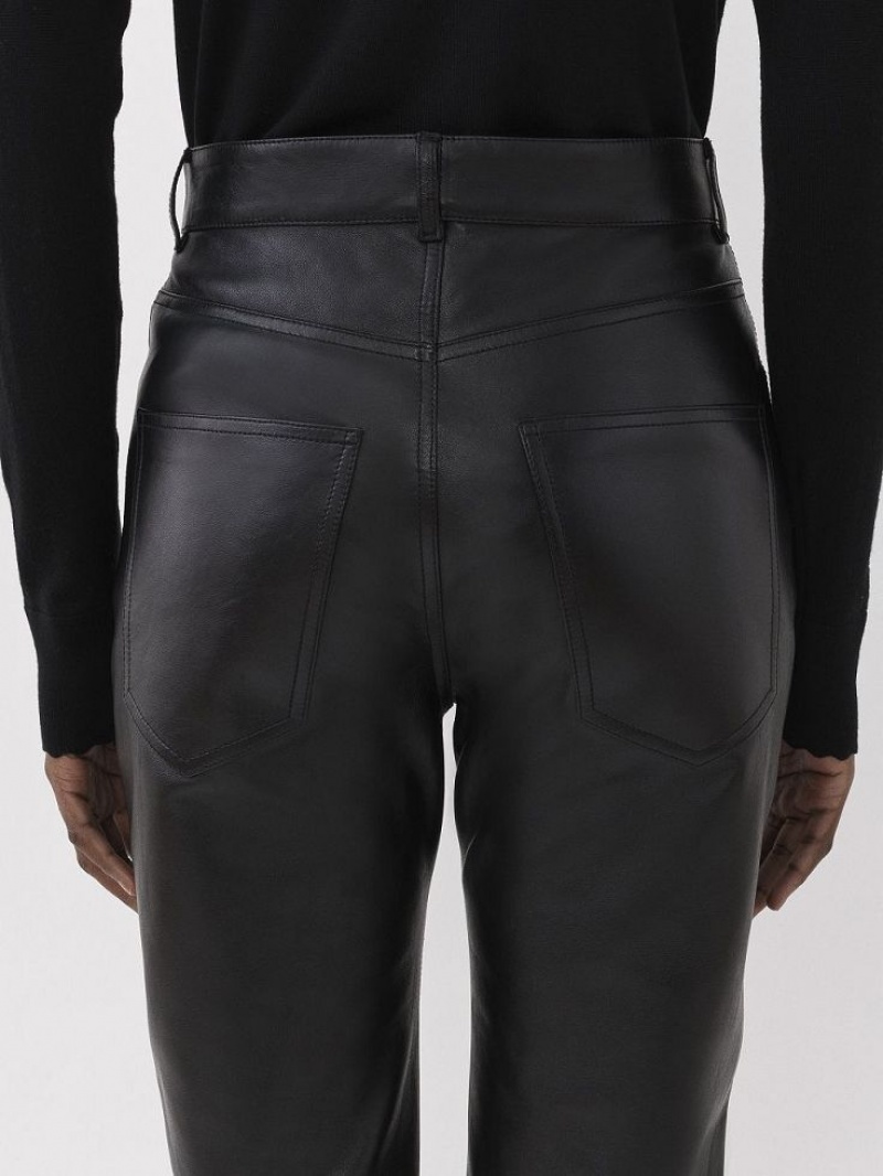 Leather Chloe Flared Pants Noir | CHE-SR14114