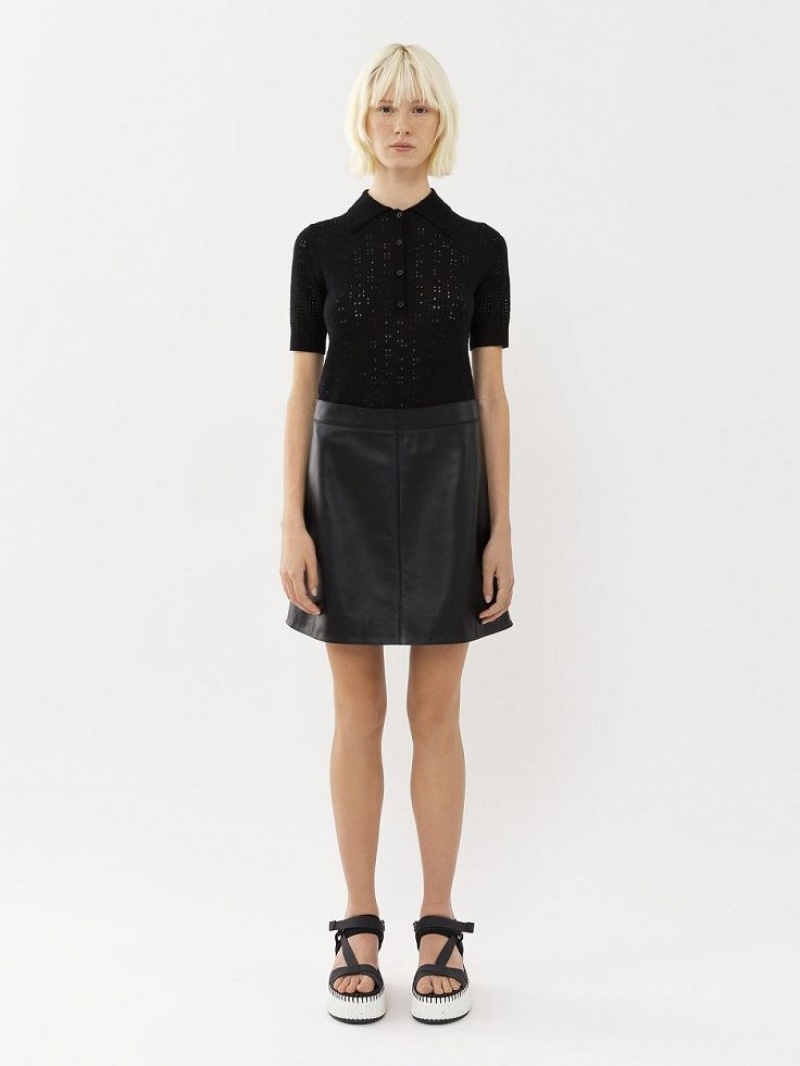 Leather Chloe Mini Skirt Noir | CHE-SR14112