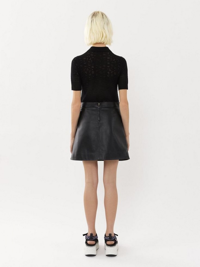 Leather Chloe Mini Skirt Noir | CHE-SR14112