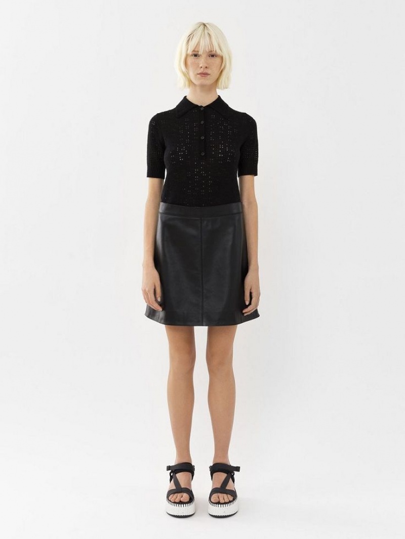 Leather Chloe Mini Skirt Noir | CHE-SR14112