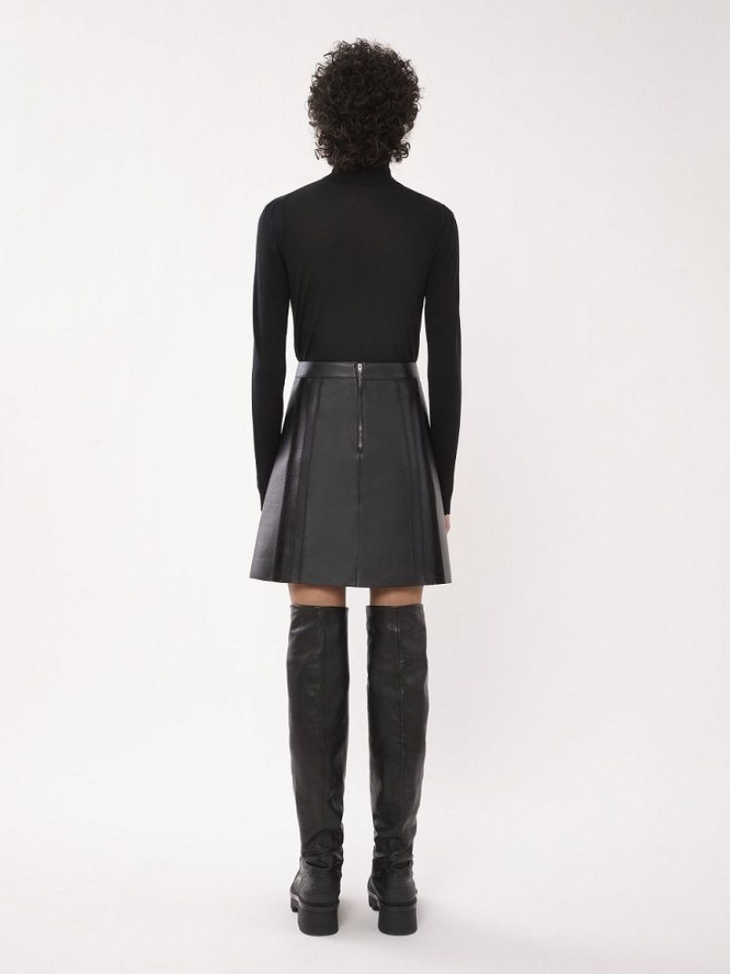 Leather Chloe Mini Skirt Noir | CHE-SR14120