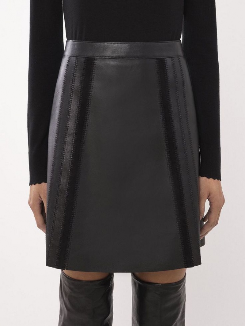 Leather Chloe Mini Skirt Noir | CHE-SR14120