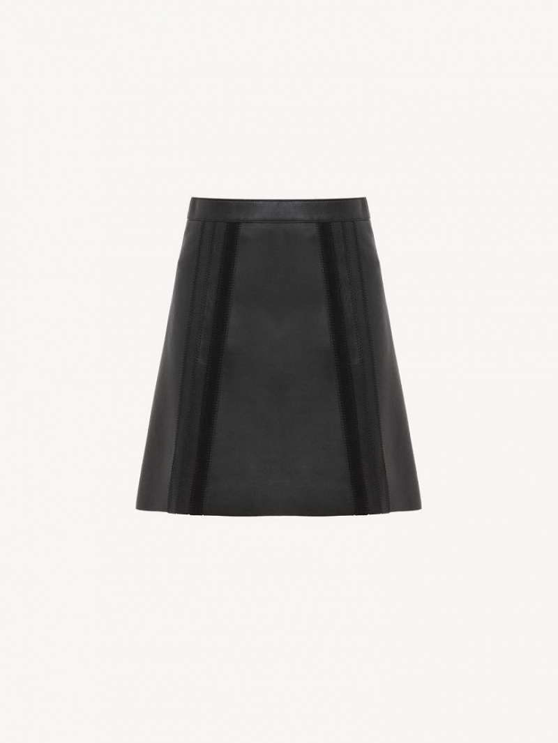 Leather Chloe Mini Skirt Noir | CHE-SR14120