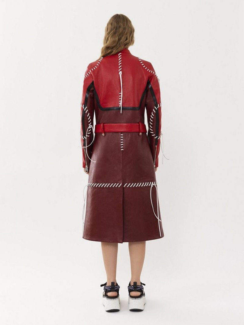 Leather Chloe Vélo Coat Violette Rouge | CHE-SR14105