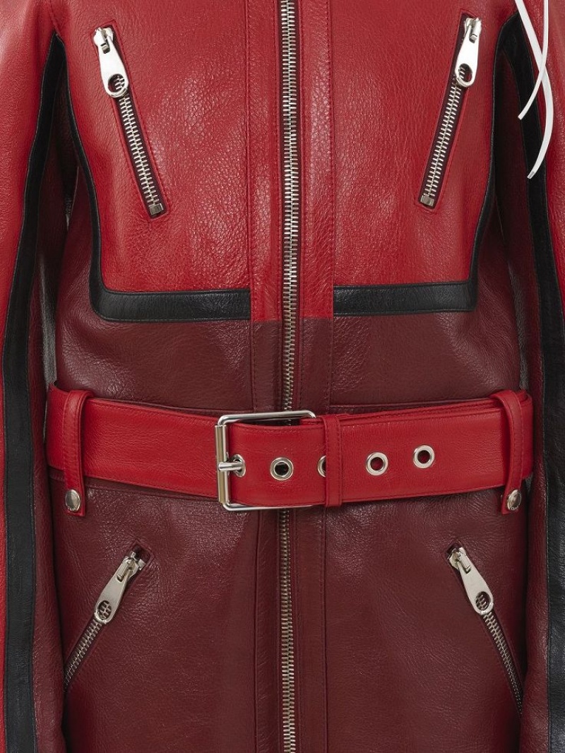 Leather Chloe Vélo Coat Violette Rouge | CHE-SR14105