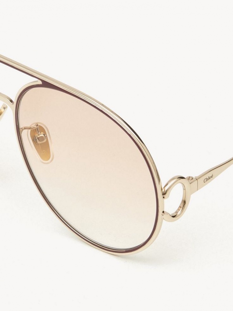 Lunette de Soleil Chloe Austine Doré Rose | CHE-SR14524