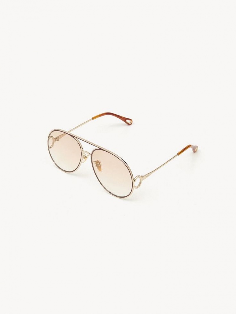 Lunette de Soleil Chloe Austine Doré Rose | CHE-SR14524