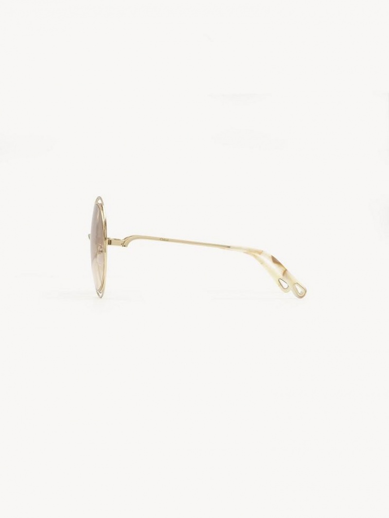 Lunette de Soleil Chloe Carlina Petite Doré Beige | CHE-SR14544