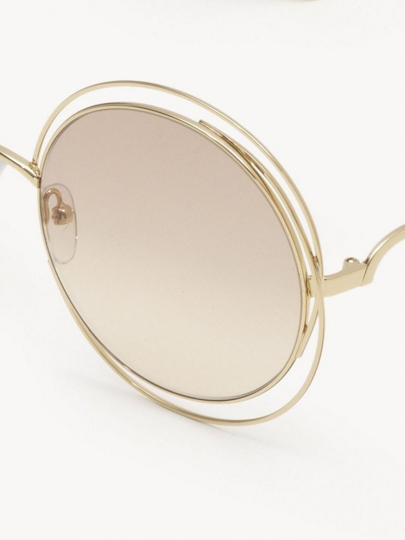 Lunette de Soleil Chloe Carlina Petite Doré Beige | CHE-SR14544