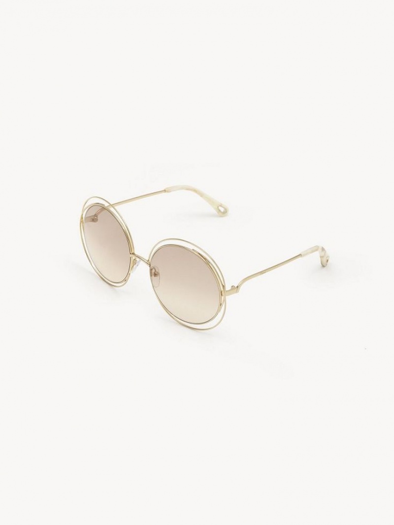 Lunette de Soleil Chloe Carlina Petite Doré Beige | CHE-SR14544