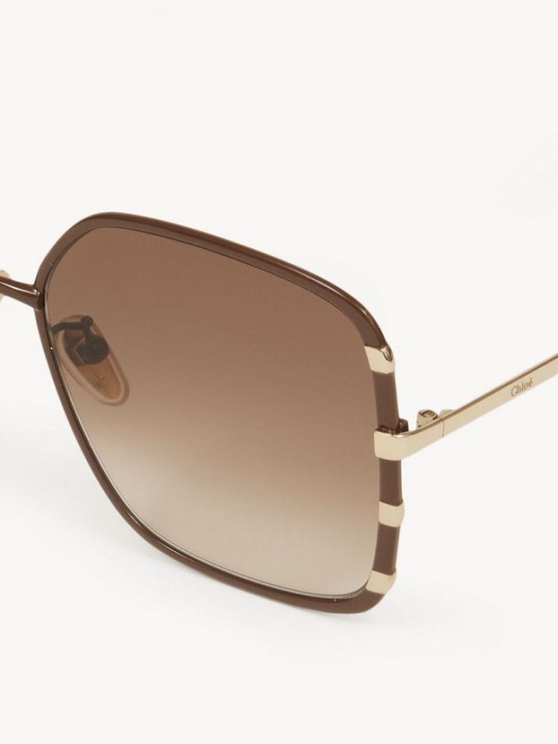 Lunette de Soleil Chloe Celeste Doré Marron | CHE-SR14528