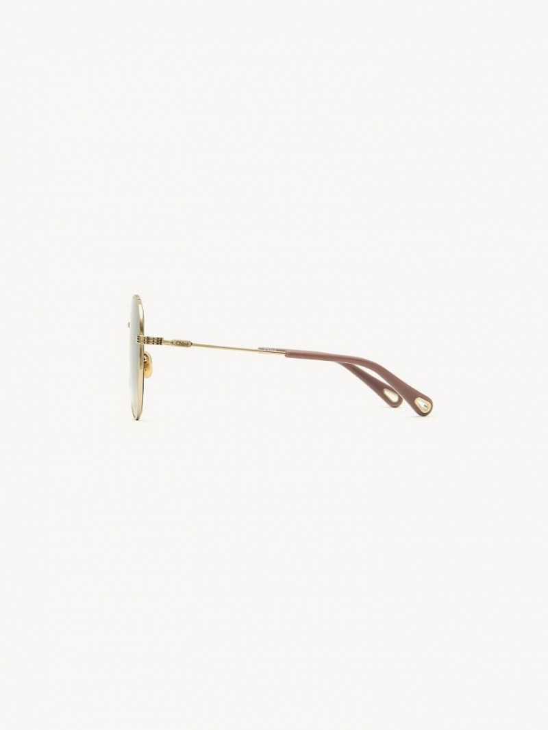 Lunette de Soleil Chloe Faith Doré Marron | CHE-SR14568