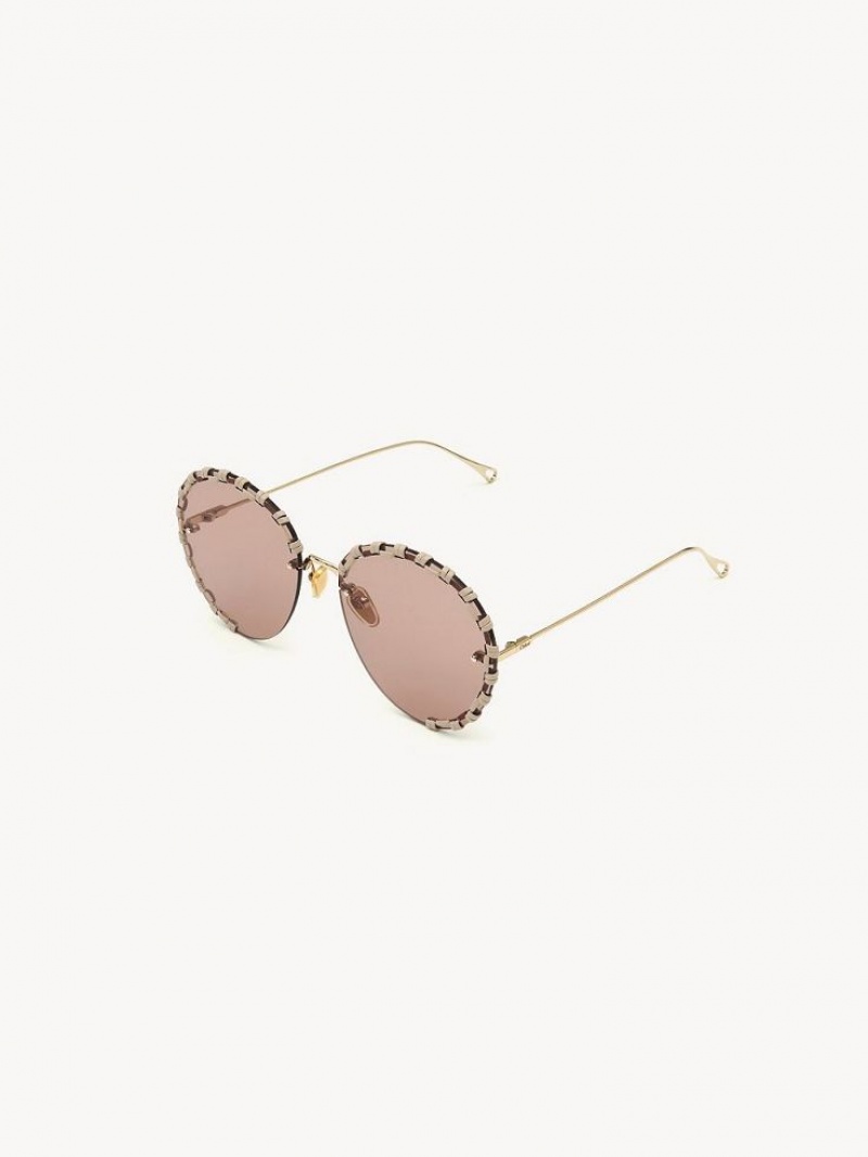 Lunette de Soleil Chloe Idora Doré Beige | CHE-SR14508