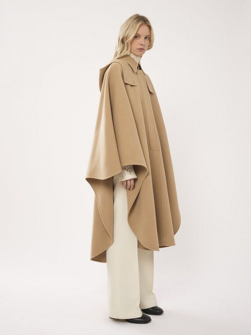 Manteaux Chloe Encapuchonné Cape Beige | CHE-SR13821