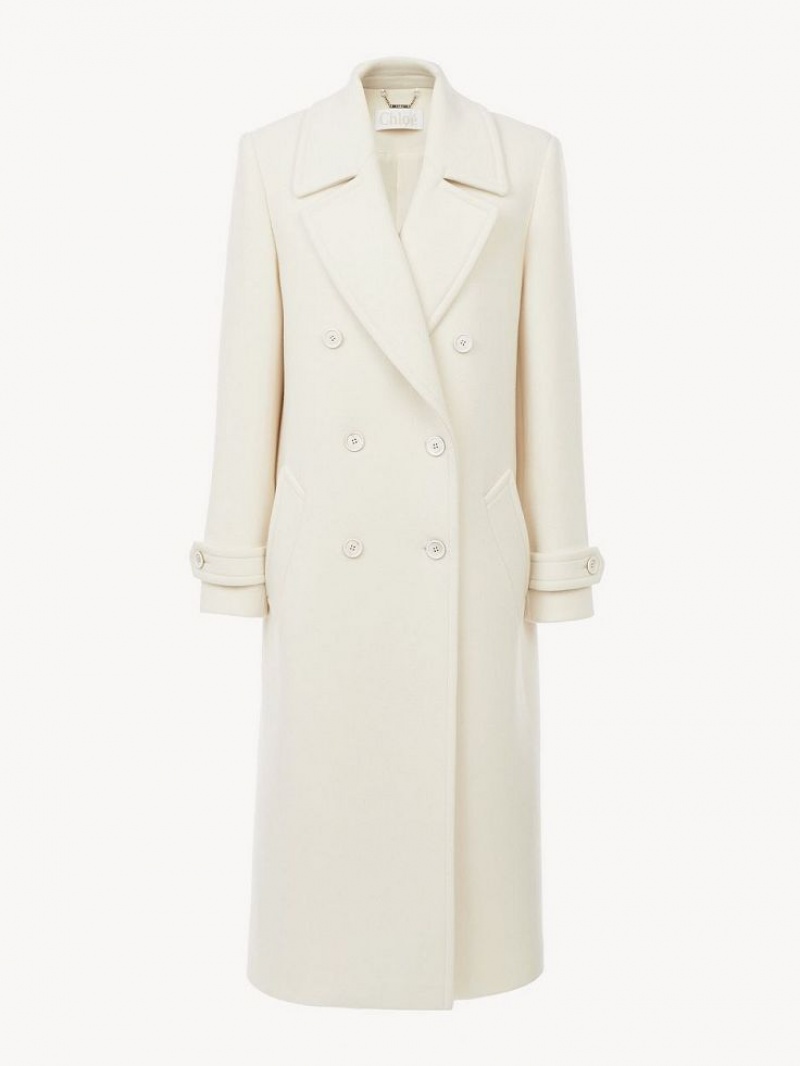 Manteaux Chloe Overcoat Blanche | CHE-SR13780