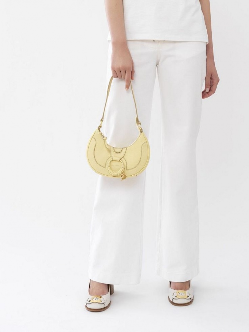 Mini Sacs Chloe Hana Half Moon Jaune | CHE-SR14764