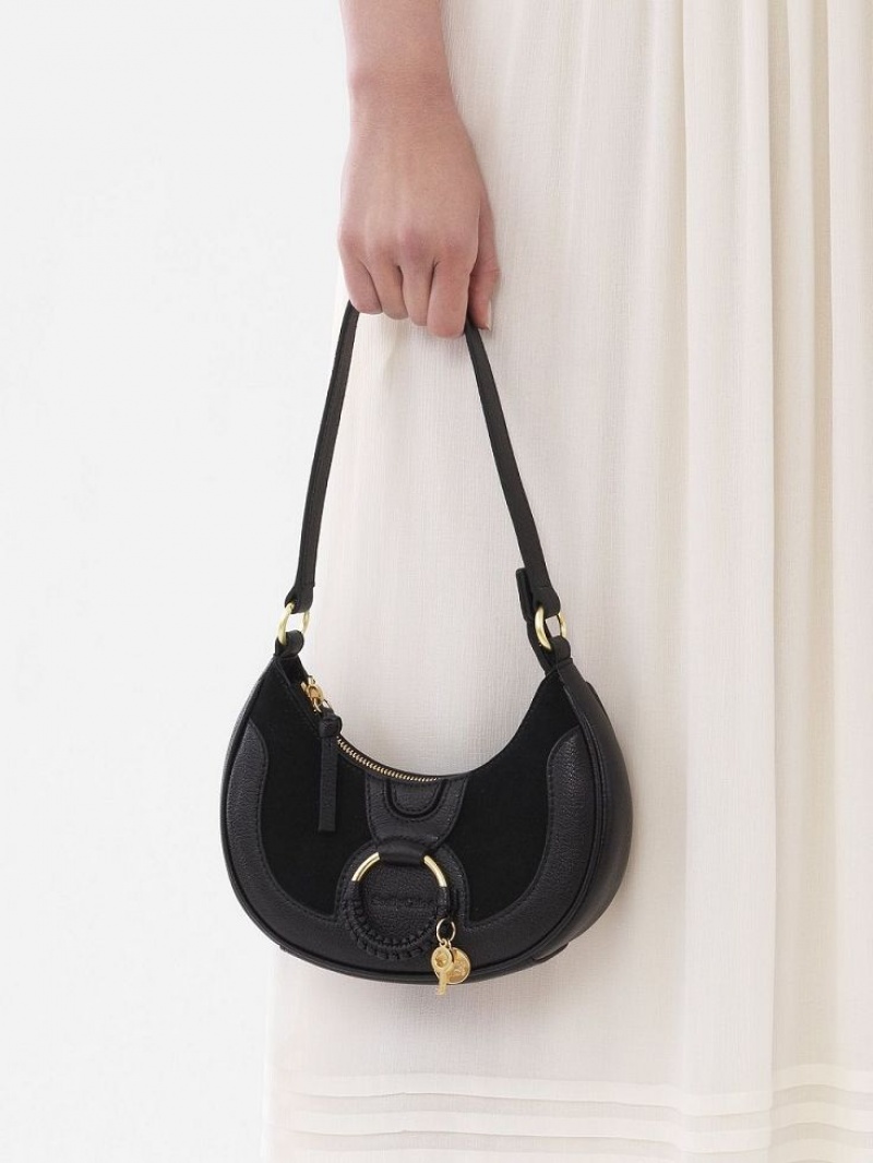 Mini Sacs Chloe Hana Half Moon Noir | CHE-SR14763