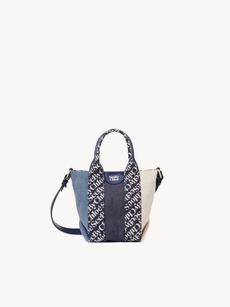 Mini Sacs Chloe Laetizia Tote Bleu Royal Bleu Marine | CHE-SR14766