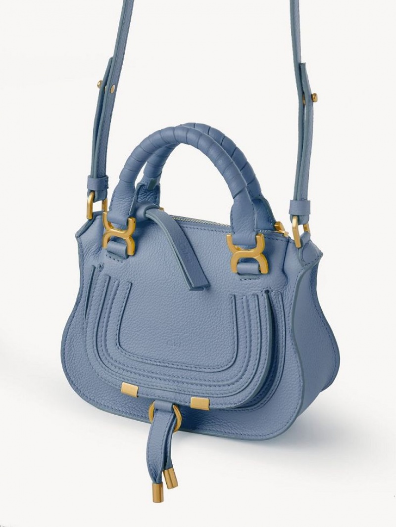 Mini Sacs Chloe Marcie Double Carry Bleu Foncé | CHE-SR13724