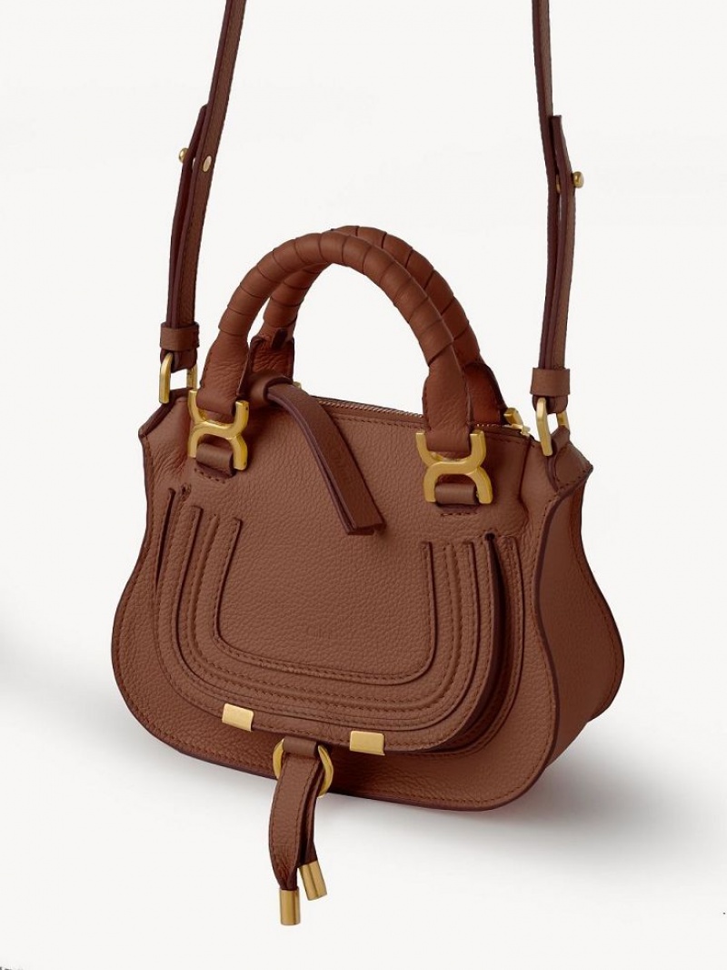 Mini Sacs Chloe Marcie Double Carry Marron | CHE-SR13725