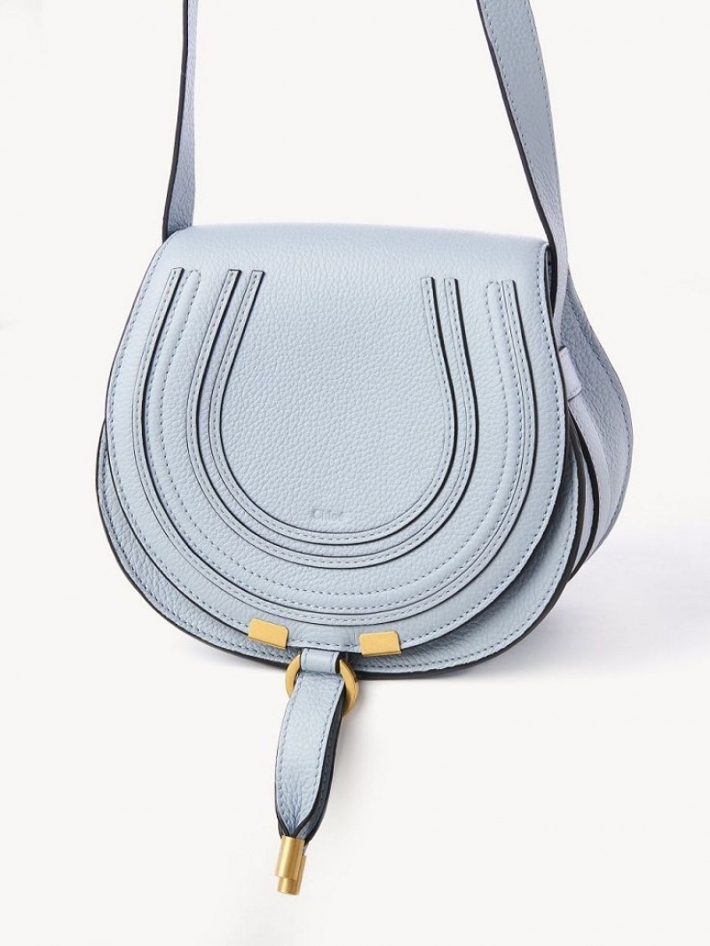 Mini Sacs Chloe Marcie Small Saddle Bleu | CHE-SR13686