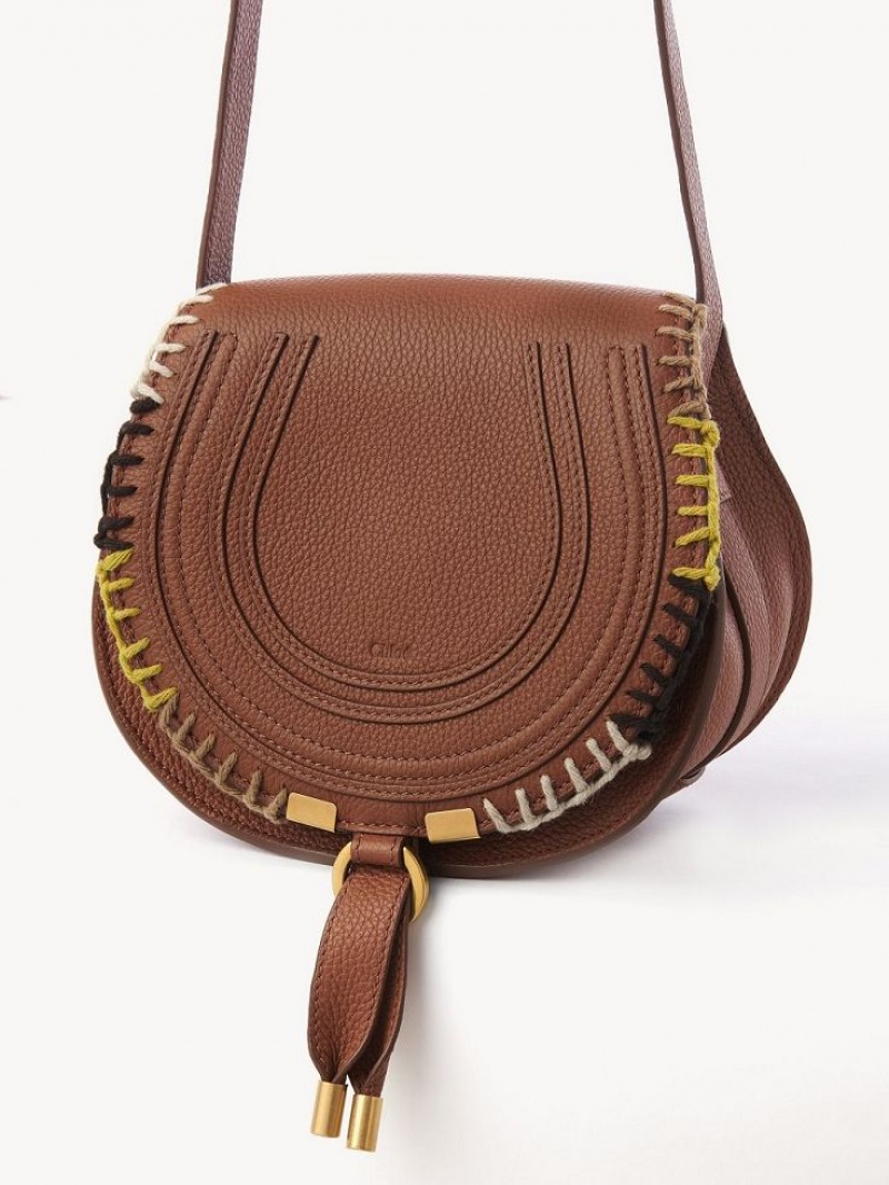 Mini Sacs Chloe Marcie Small Saddle Marron | CHE-SR13664