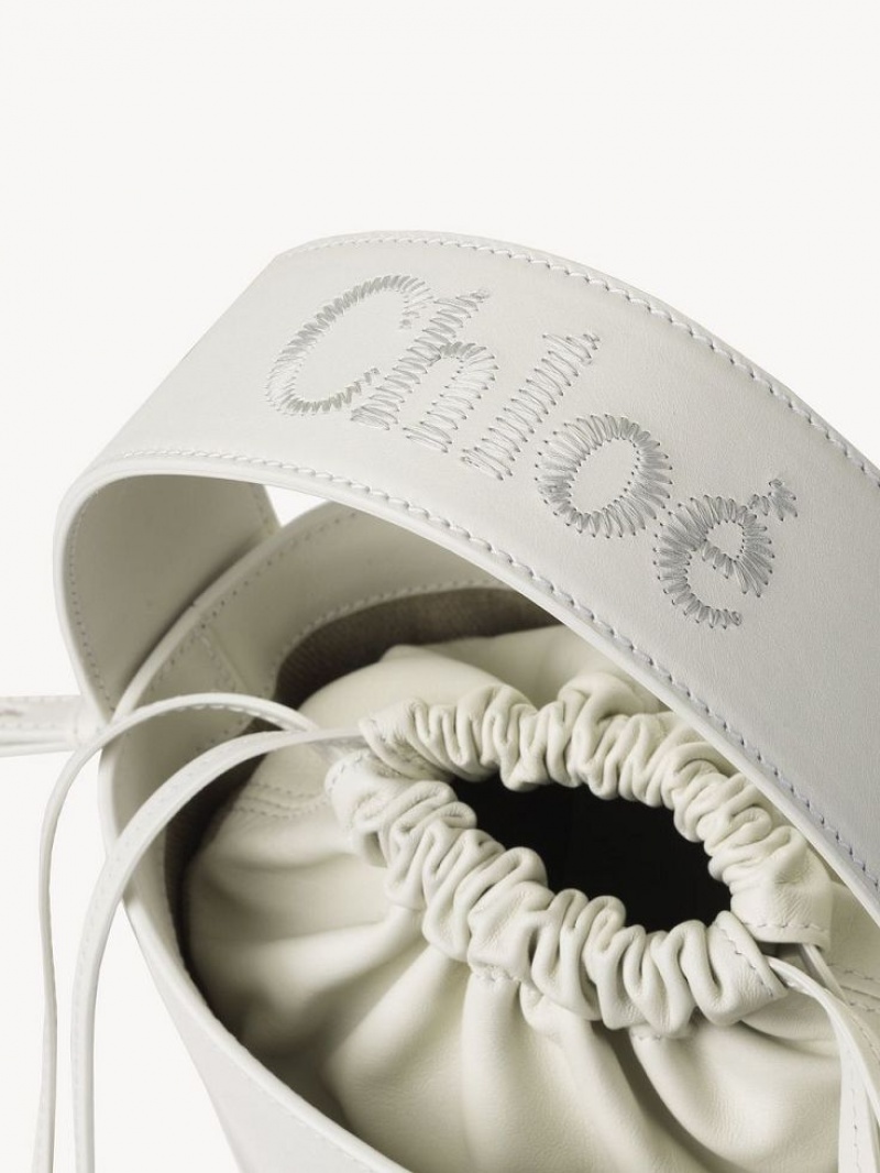 Mini Sacs Chloe Sense Bucket Blanche | CHE-SR13677